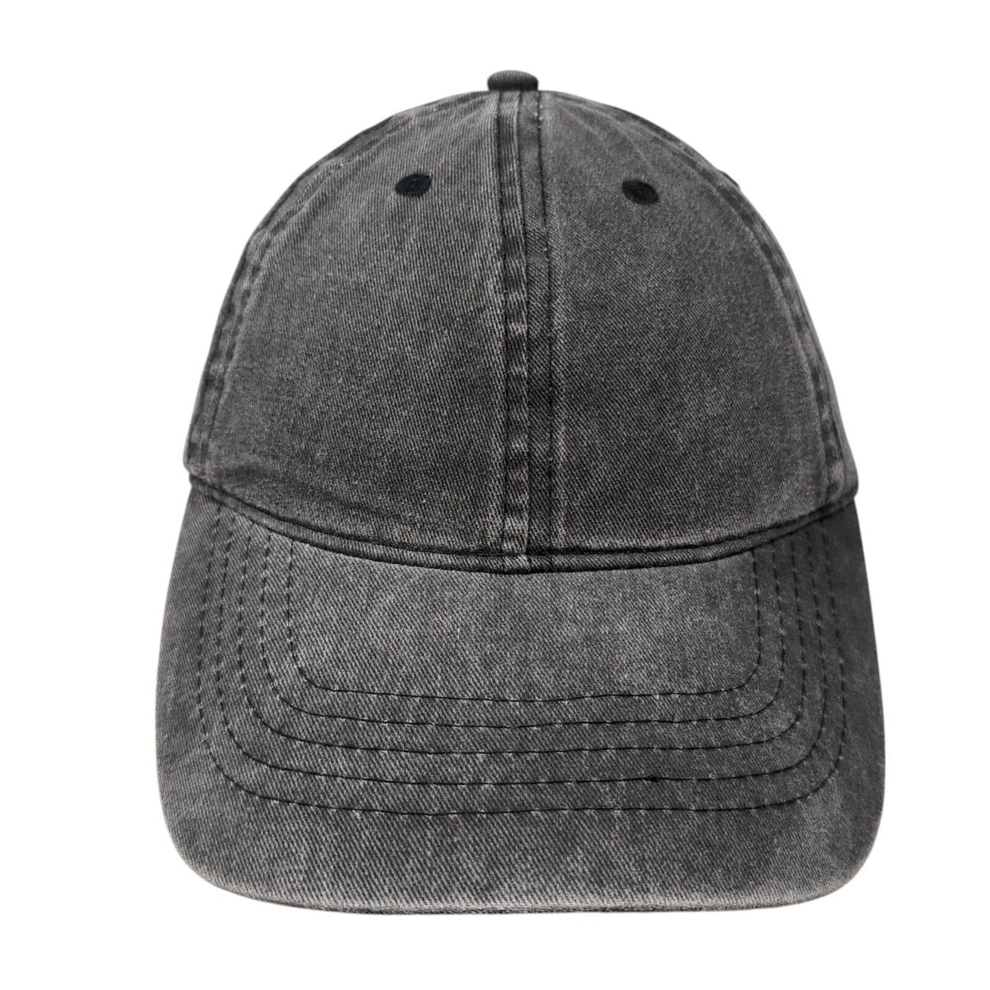 Unbranded Strapback Hat Gray One Size Solid 6 Panel Vent Holes Blank