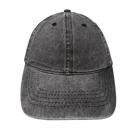 Unbranded Strapback Hat Gray One Size Solid 6 Panel Vent Holes Blank