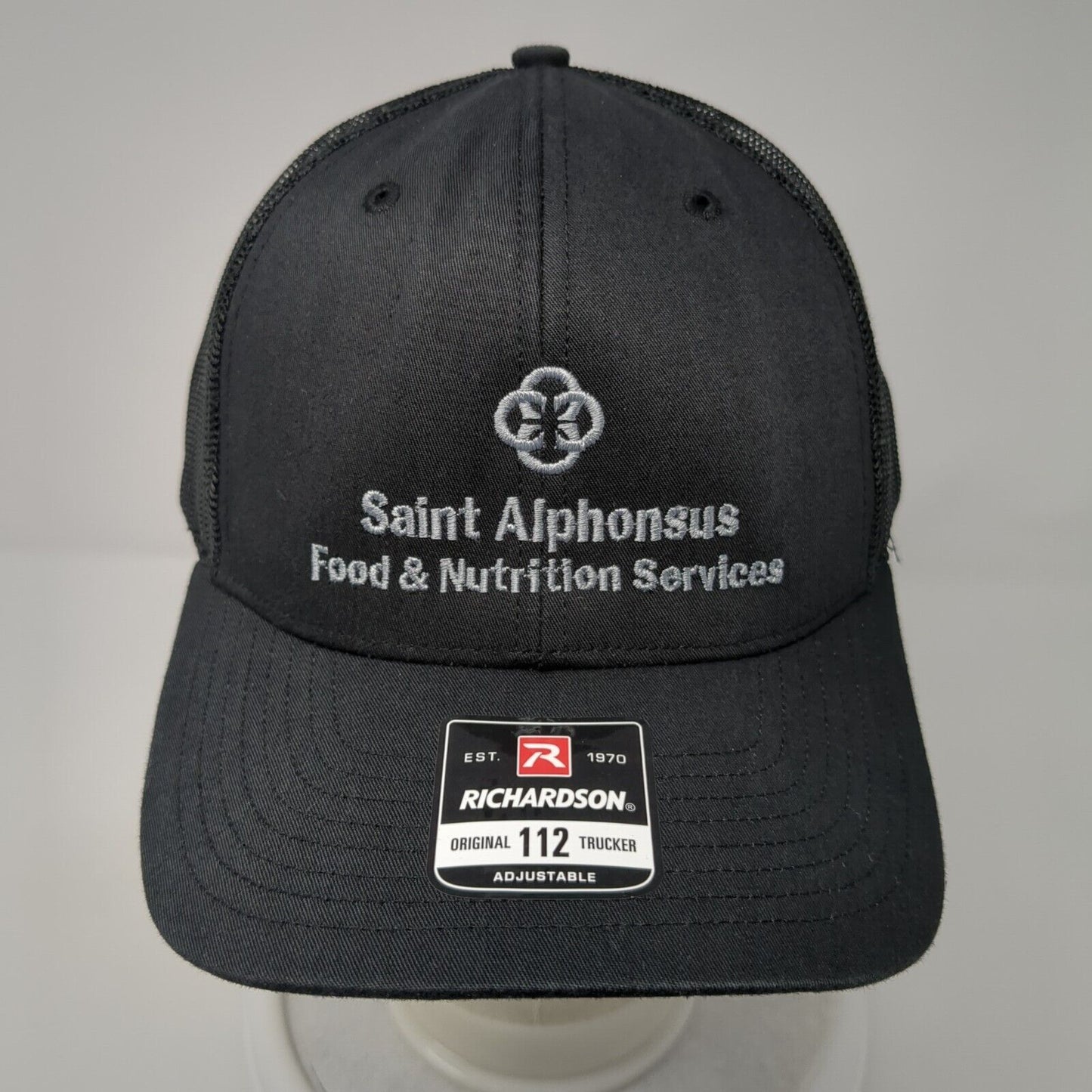 Saint Alphonsus Snapback Mesh Back Trucker Hat Black One Size Solid