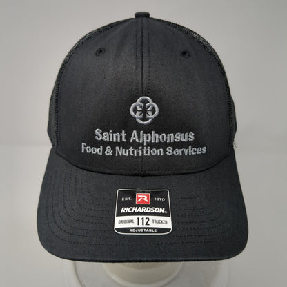 Saint Alphonsus Snapback Mesh Back Trucker Hat Black One Size Solid