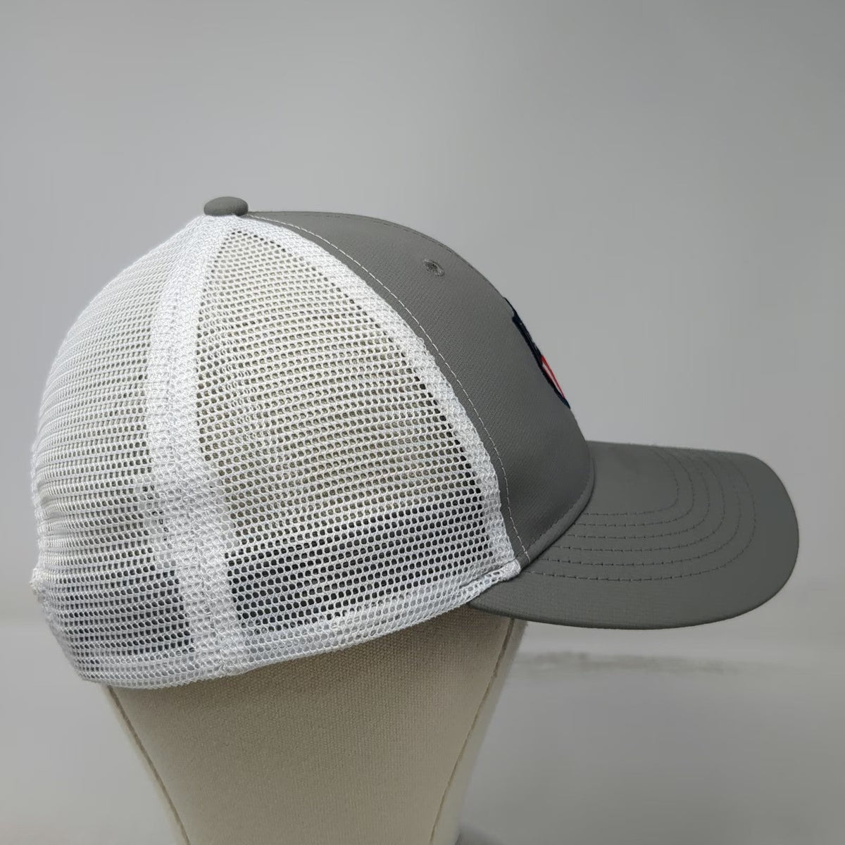 Imperial Trucker Hat Gray One Size AJGA Shield Logo Snapback Golf Mesh Recycled