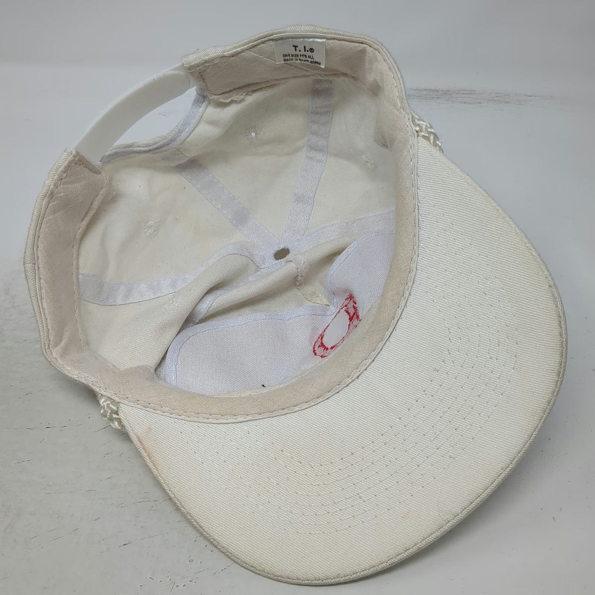 T.I. 5 Panel White One Size Hat Snapback Lucent Technologies Bell Labs Rope