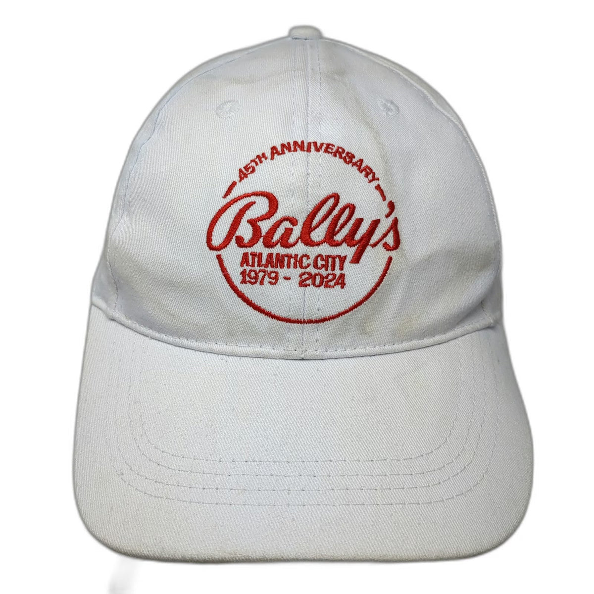 White Baseball Cap One Size Bally's Atlantic City 45th Anniversary Strapback Hat
