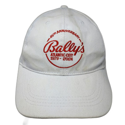 White Baseball Cap One Size Bally's Atlantic City 45th Anniversary Strapback Hat