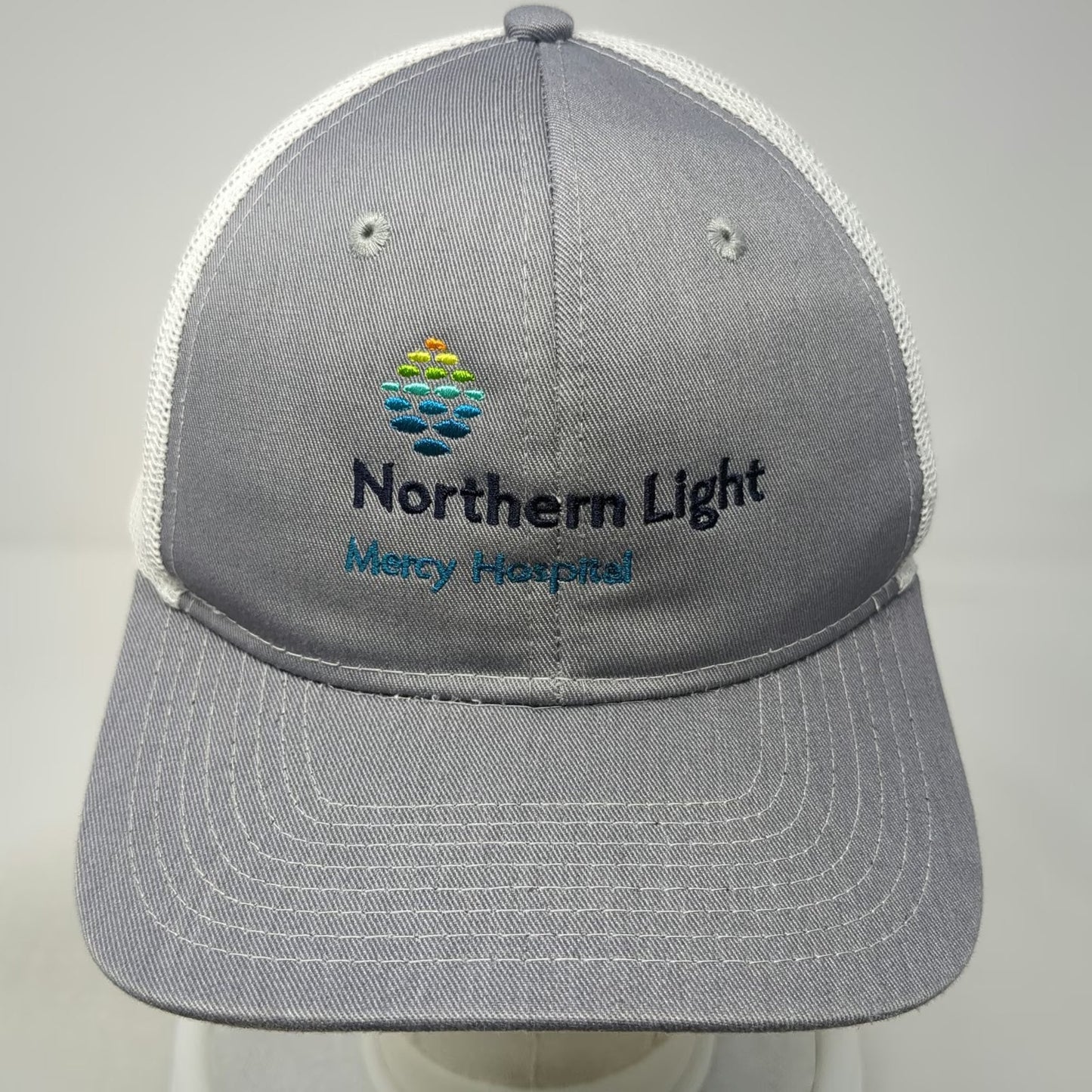 Port Authority Trucker Hat Gray One Size Mesh Snapback Mercy Hospital Logo Hat