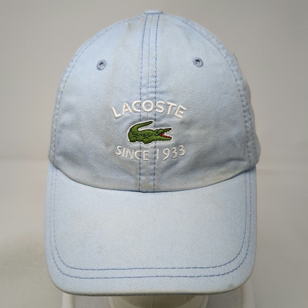 Lacoste Baseball Cap Blue One Size Adjustable Embroidered Cotton Logo Strap Hat