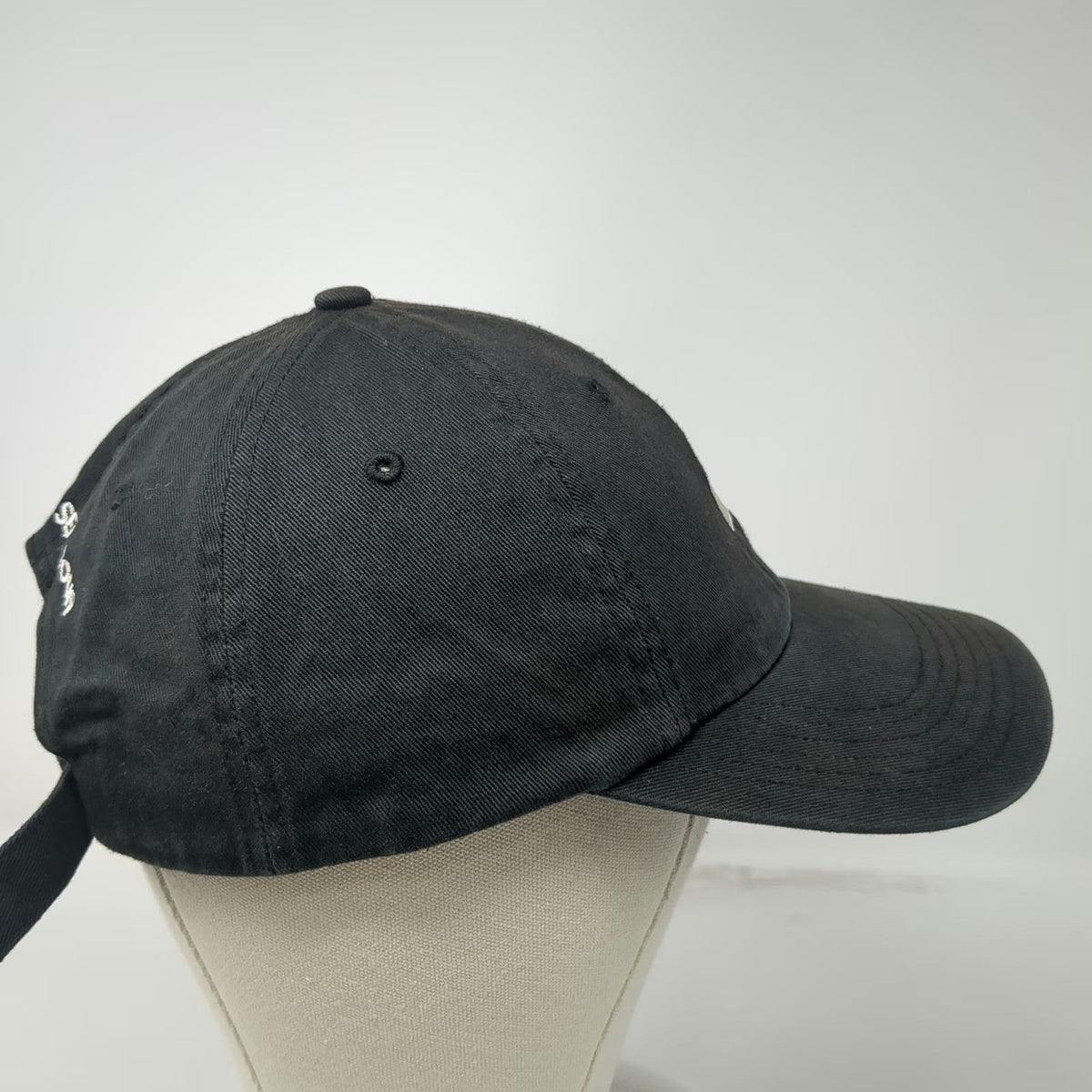 Black Baseball Cap One Size Crown Dear Sense Tour Hat Curved Brim Slideback