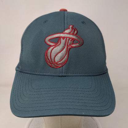 Adidas Men's Fitted Hat Blue S-M Embroidered Miami Heat Logo Nylon Blend