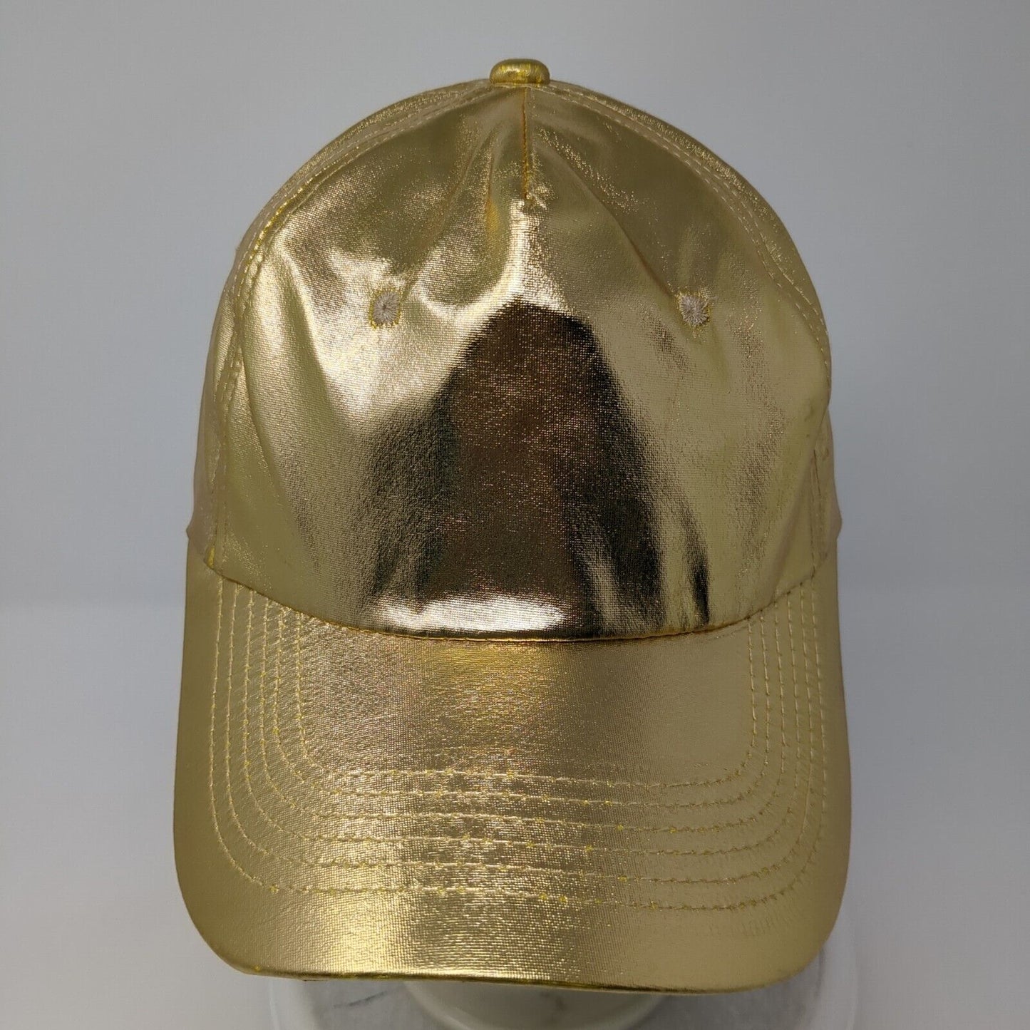 Unbranded Strapback Hat Yellow One Size Adjustable Metallic Blank