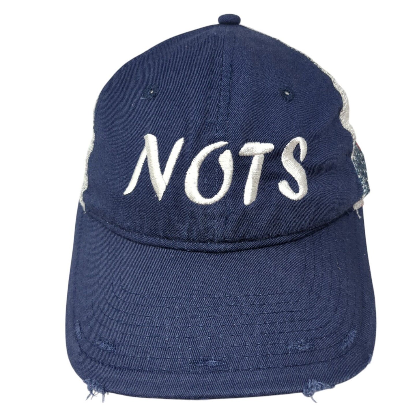 NOTS Strapback Hat Blue One Size Adjustable Distressed Mesh Back Outdoor Cap