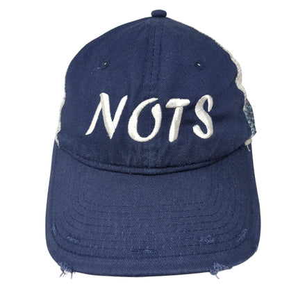 NOTS Strapback Hat Blue One Size Adjustable Distressed Mesh Back Outdoor Cap