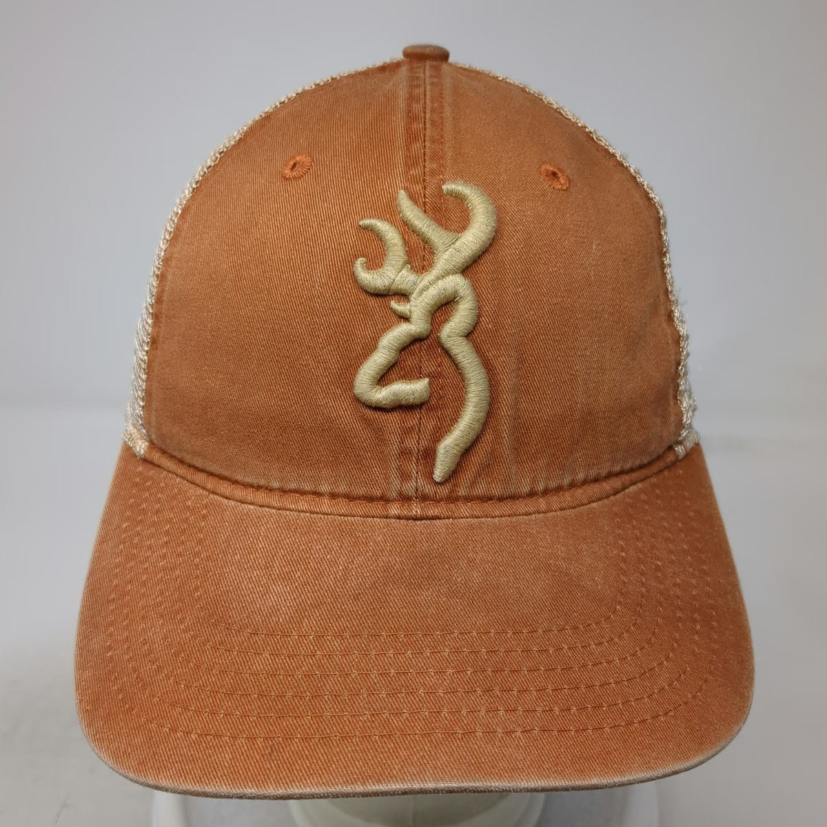 Browning Trucker Hat Brown One Size Buckmark Logo Mesh Back Snapback Hunting Hat