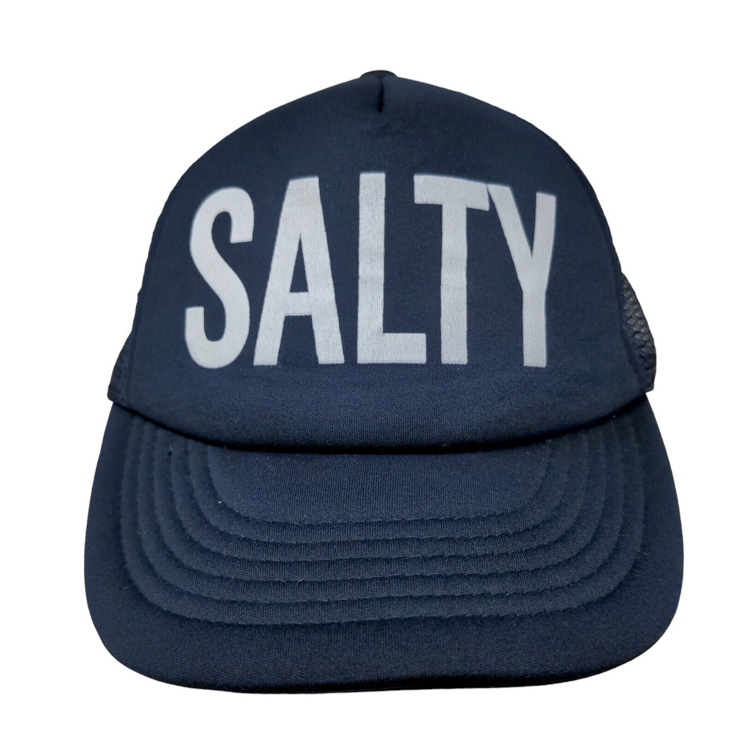 Salty Snapback Mesh Back Trucker Hat Blue OSFA Solid Adjustable HG