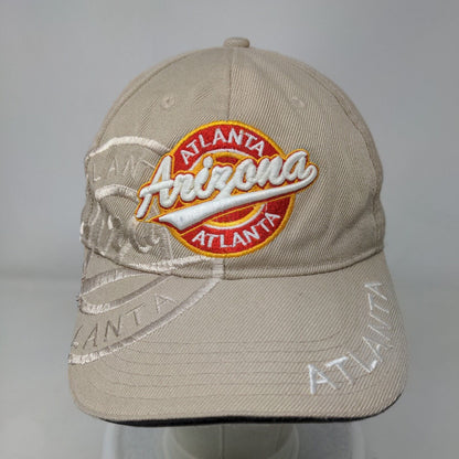Arizona Atlanta Strapback Hat Tan One Size Adjustable Embroidered