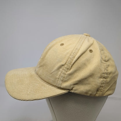 Primitive Baseball Cap Beige One Size Corduroy Hat Leather Strap Embroidered