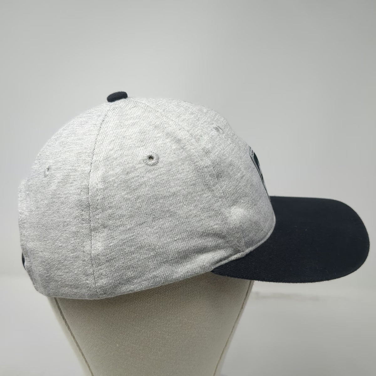 Nike Snapback Hat Gray Black OS Tennis Swoosh Cotton Patch Logo Brim Vintage