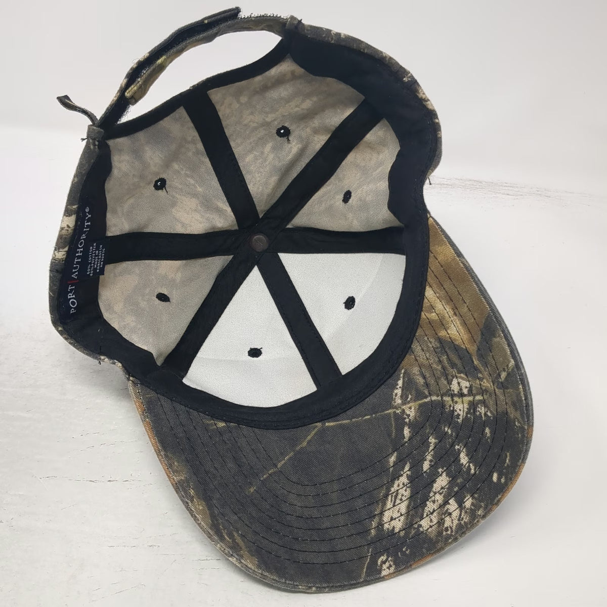 Port Authority Baseball Cap Gray One Size Moose Far North Idaho Camo Woods Hat