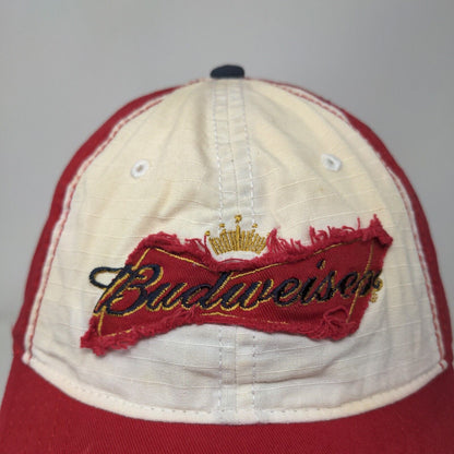 Budweiser Slideback Hat Red One Size Adjustable Embroidered Vented Holes