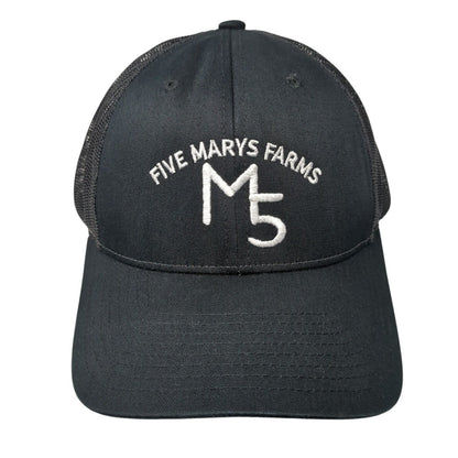 M5 Five Marys Farms Snapback Trucker Hat Black M/L Mesh Back 6 Panel