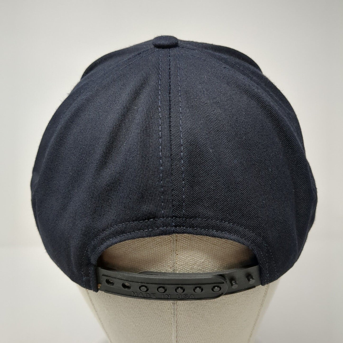 NAVY Snapback Hat Blue One Size Adjustable Embroidered 6 Panel Graffiti