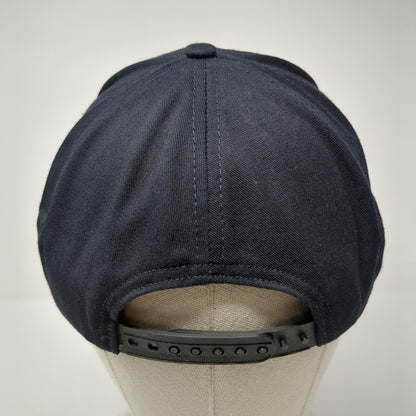 NAVY Snapback Hat Blue One Size Adjustable Embroidered 6 Panel Graffiti
