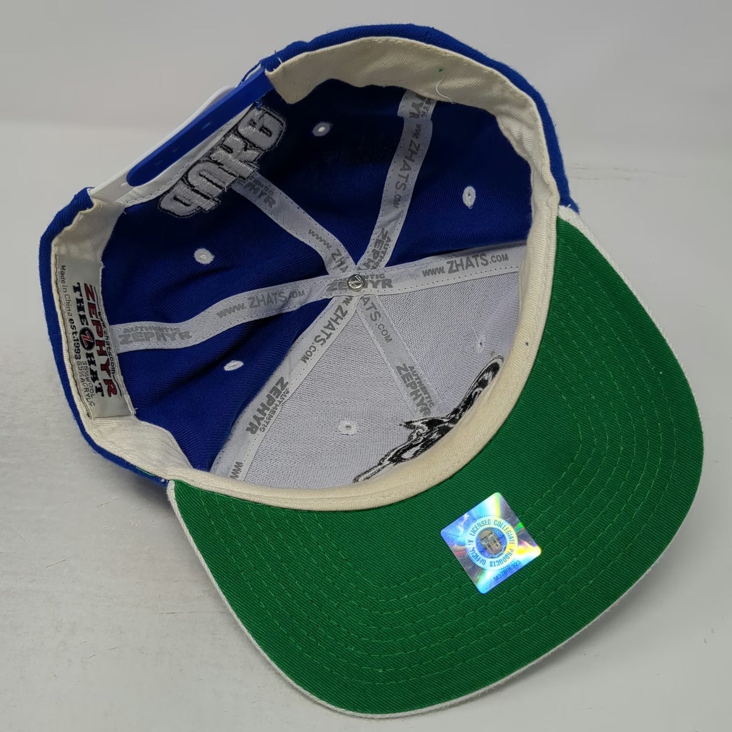 Zephyr Duke Blue Devils NCAA Snapback Hat One Size Acrylic Wool Green Underbrim