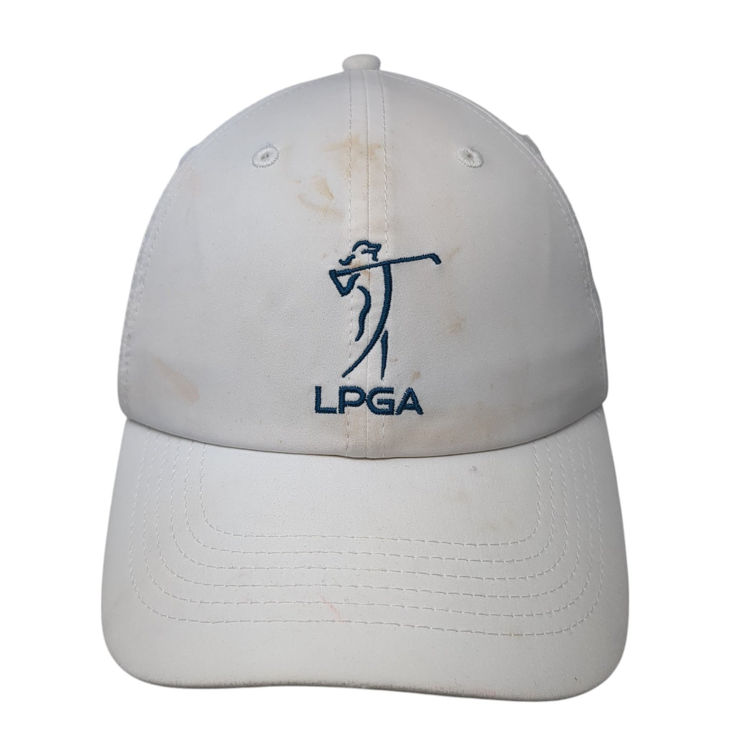 LPGA Strapback Baseball Cap White One Size Adjustable Embroidered 6 Panel