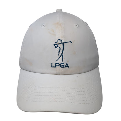 LPGA Strapback Baseball Cap White One Size Adjustable Embroidered 6 Panel