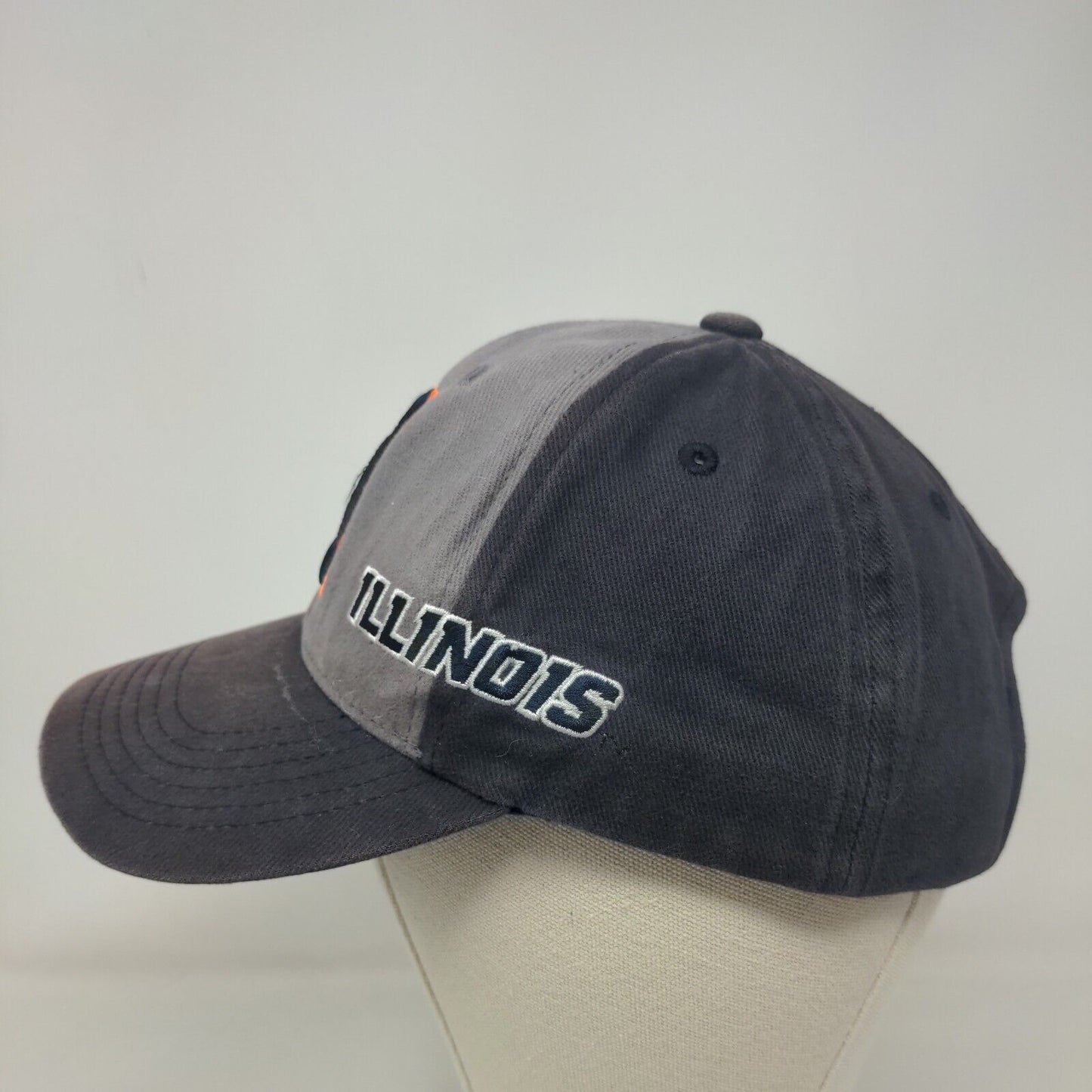 Captivating Headwear Men's Strapback Hat Blue Fighting Illini Illinois Logo