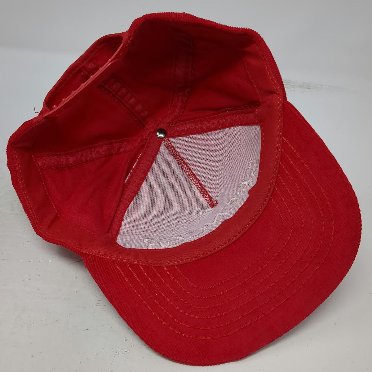 5 Panel Hat Red One Size Corduroy Spencer Embroidered Snapback Made in USA Cap