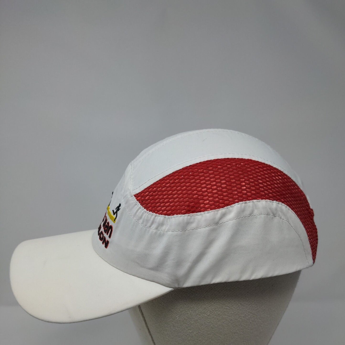 Atomic Man Duathlon Strapback Hat White OSFA Racetrackers Run-Dri