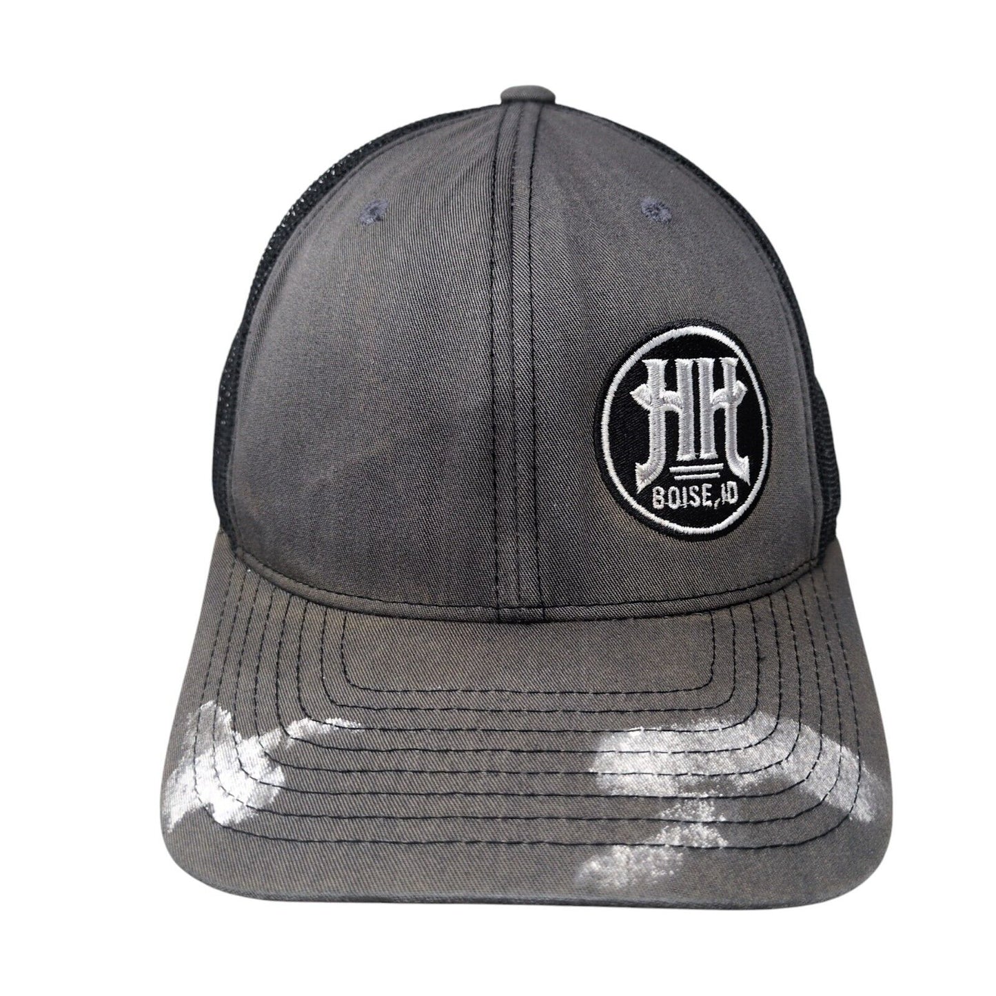 HH Boise, ID Snapback Mesh Back Trucker Hat Gray Adjustable The Hyde House