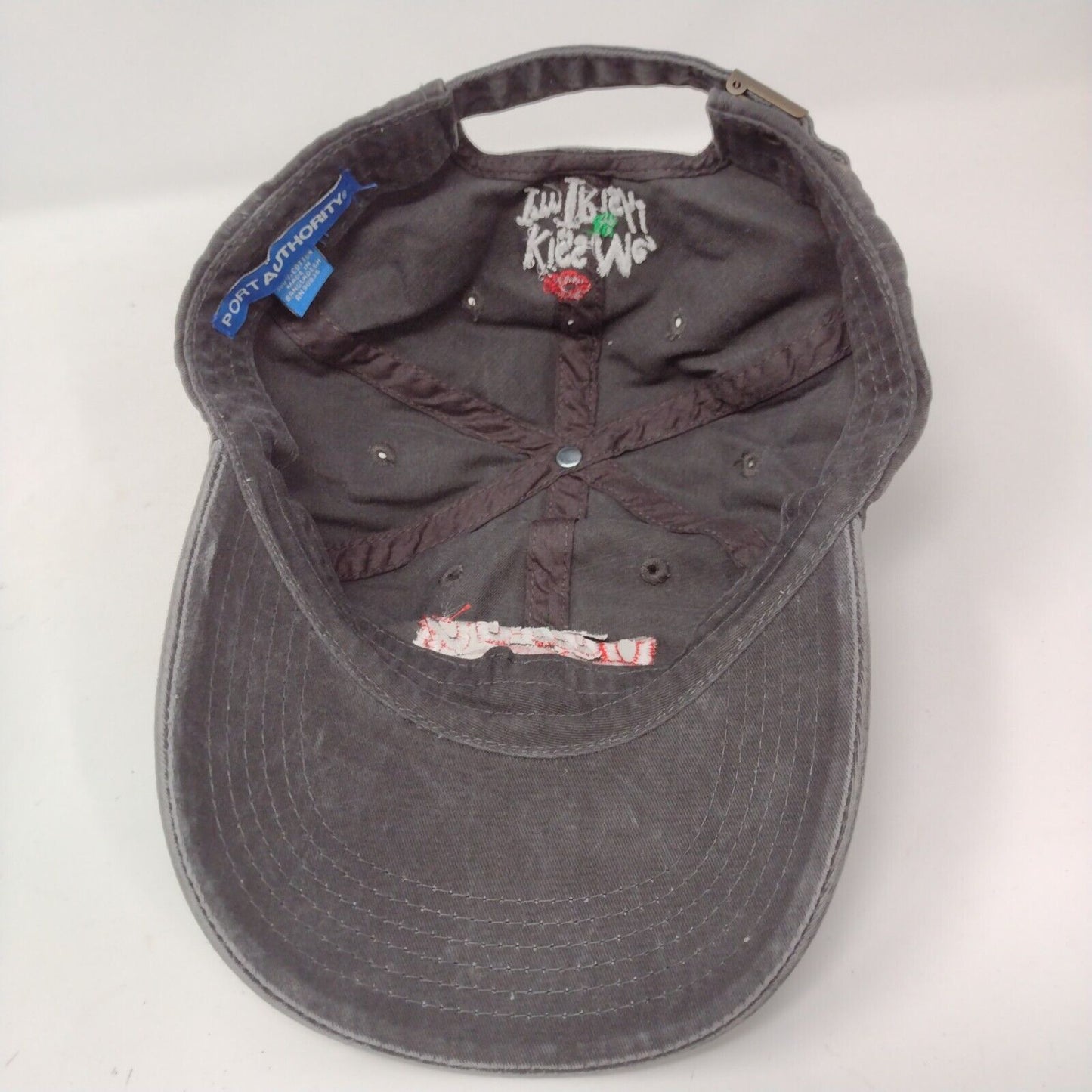 Quinn's Restaurant & Lounge Slideback Hat Gray OSFA Kiss Me I'm Irish