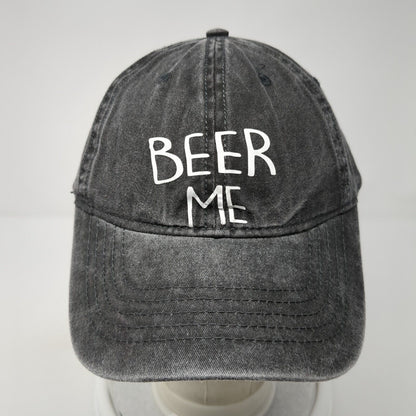 Beer Me Slideback Hat Gray Black Soot One Size Adjustable Vent Holes