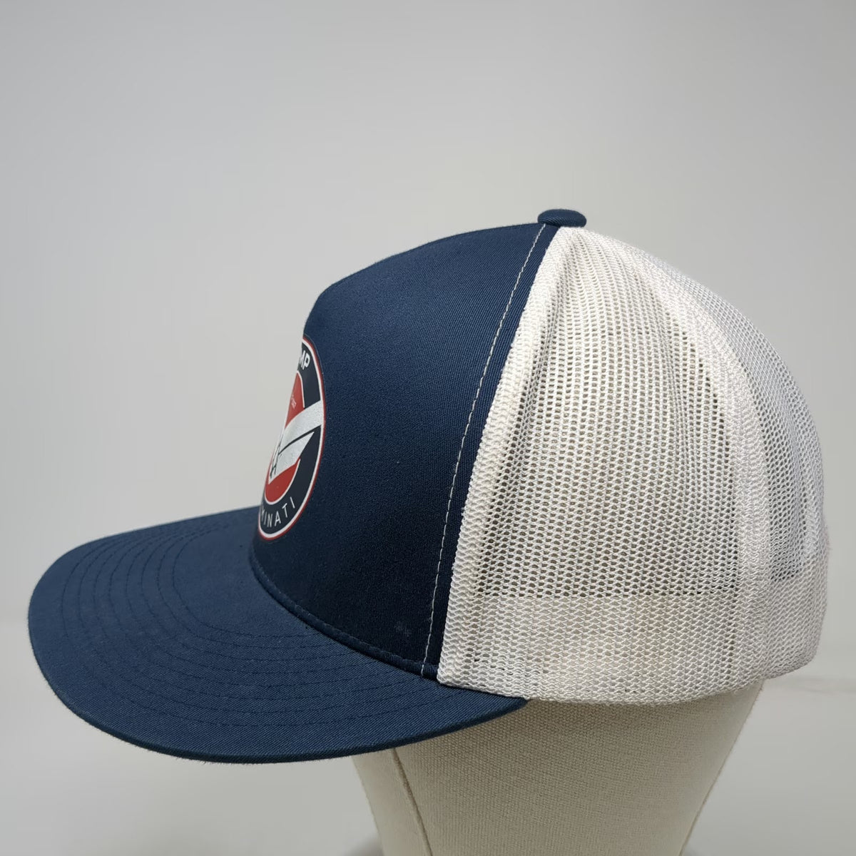 Yupoong Trucker Hat Blue One Size Mesh Snapback Alarminati AMP Graphic Patch