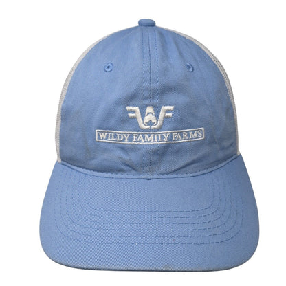 Wildy Family Farms Strapback Trucker Hat Blue OS Adjustable Mesh Outdoor Cap