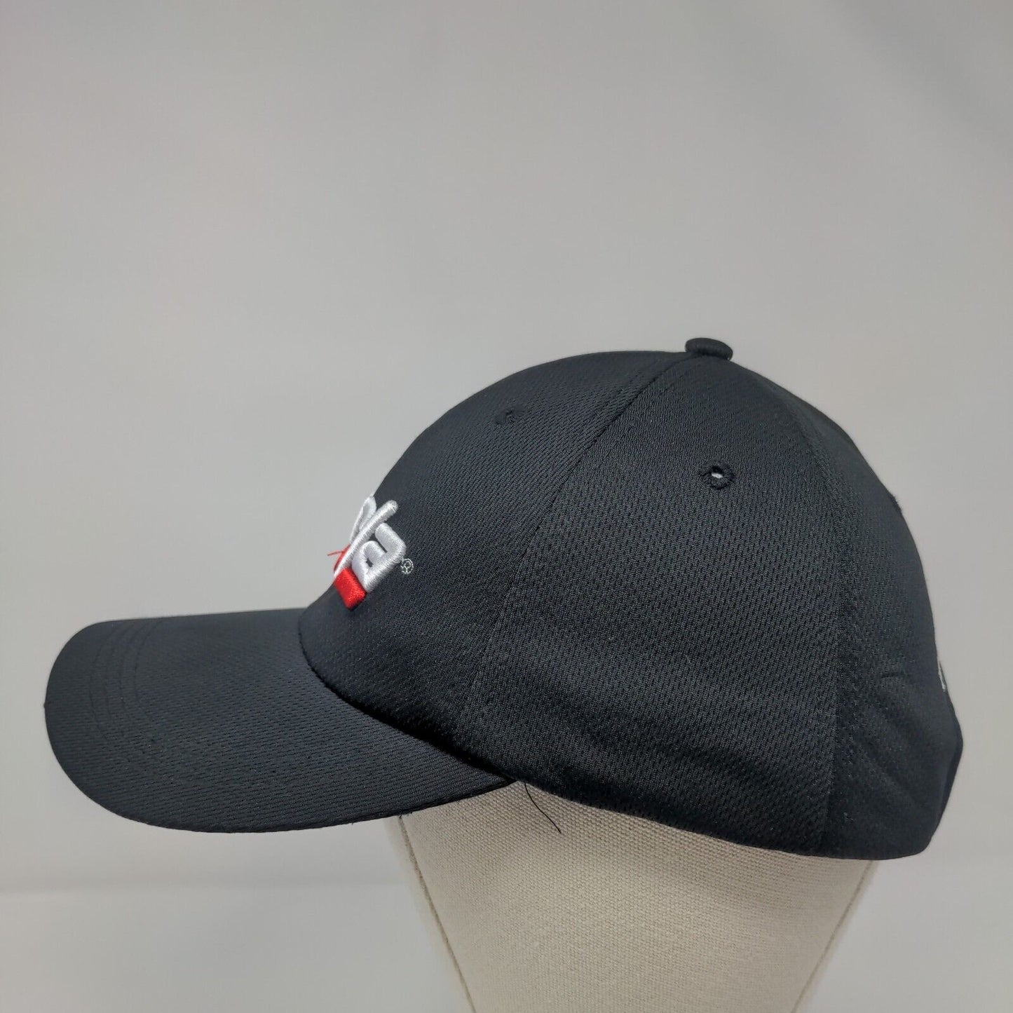 Borja Strapback Hat Black OSFA Adjustable Embroidered 6 Panel Polyester