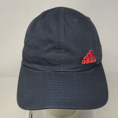 Adidas Strapback Hat Gray One Size Adjustable Embroidered Logo 6 Panel Cotton