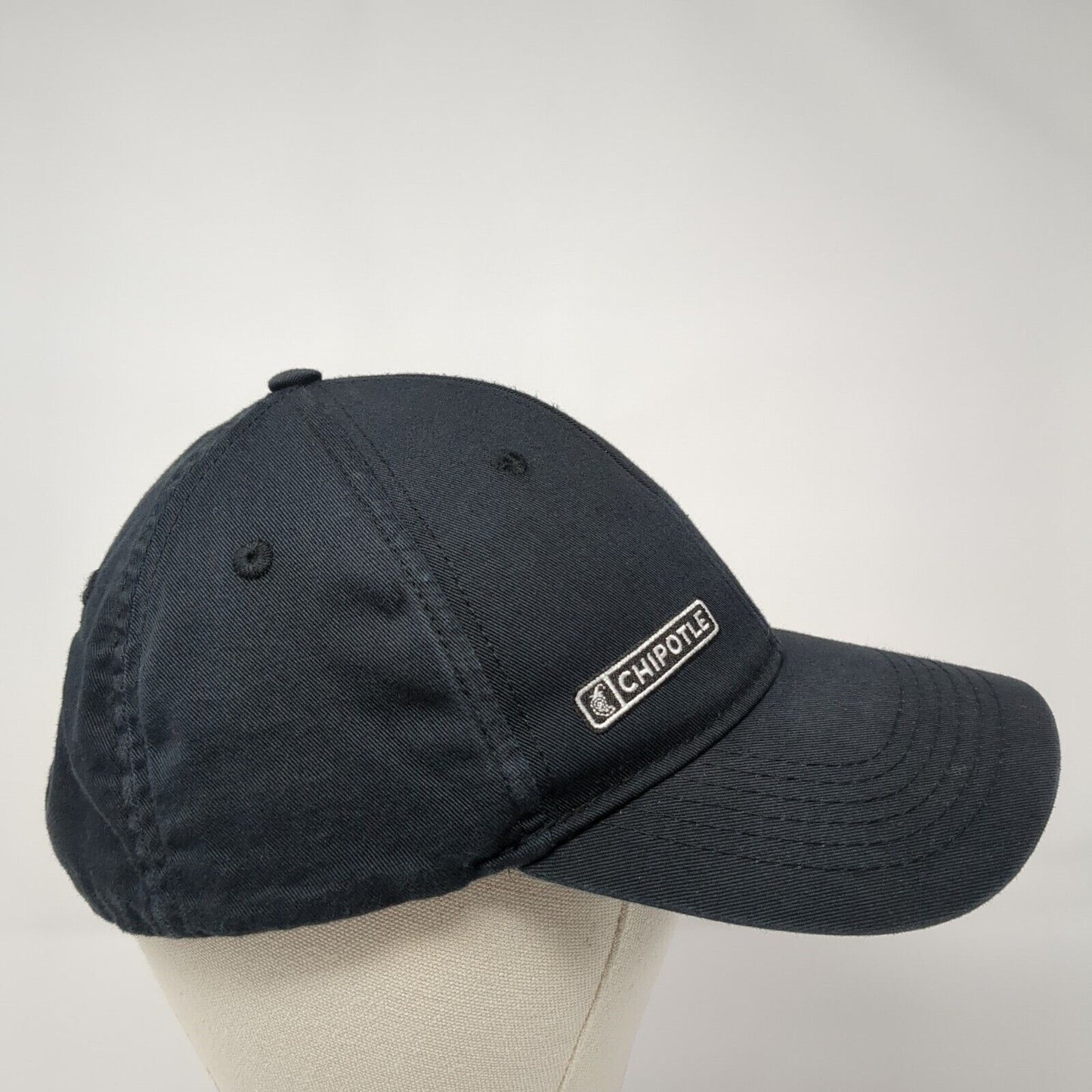 Chipotle Strapback Hat Black One Size Adjustable Embroidered Loomstate