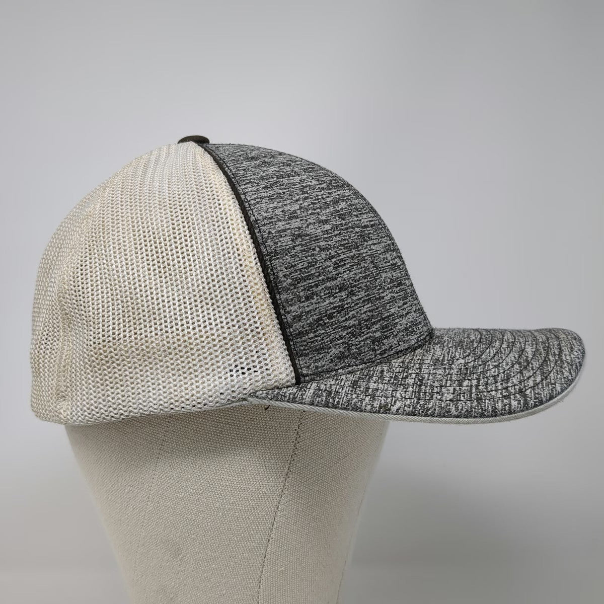 Pacific Headwear Baseball Cap Gray XL J.D. Heiskell Co Mesh Heather Grain Hat