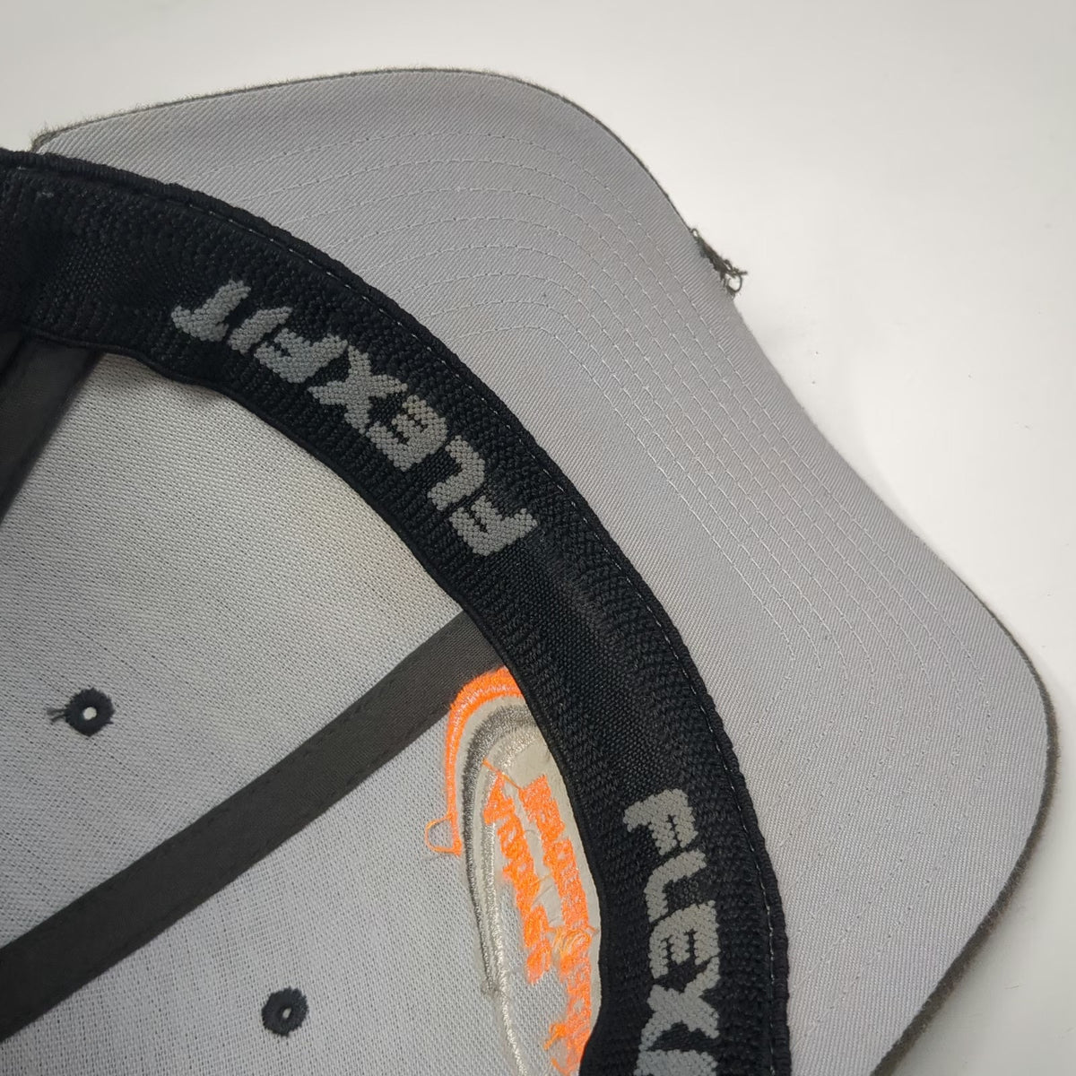Port Authority Baseball Cap Gray M Flexfit Aubree Wartman Racing Orange Hat