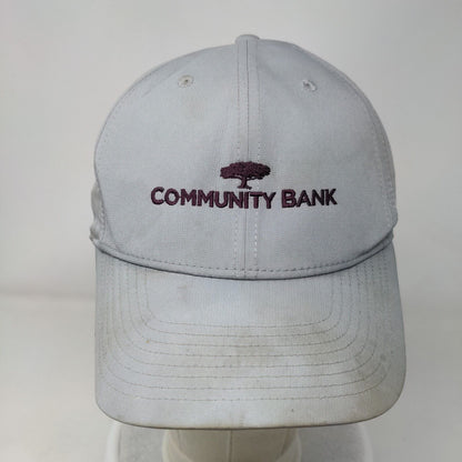 Community Bank Strapback Hat Gray OSFM 6 Panel Nike Legacy91 Dri-Fit