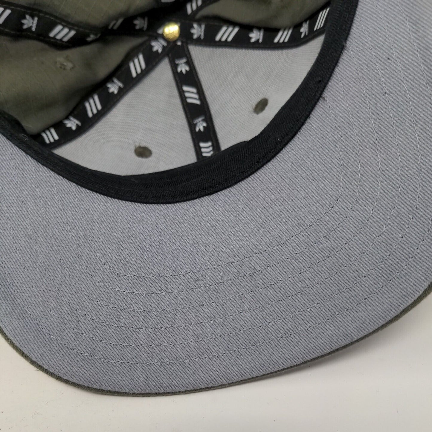 Adidas Trefoil Snapback Hat Green One Size Embroidered Solid 6 Panel