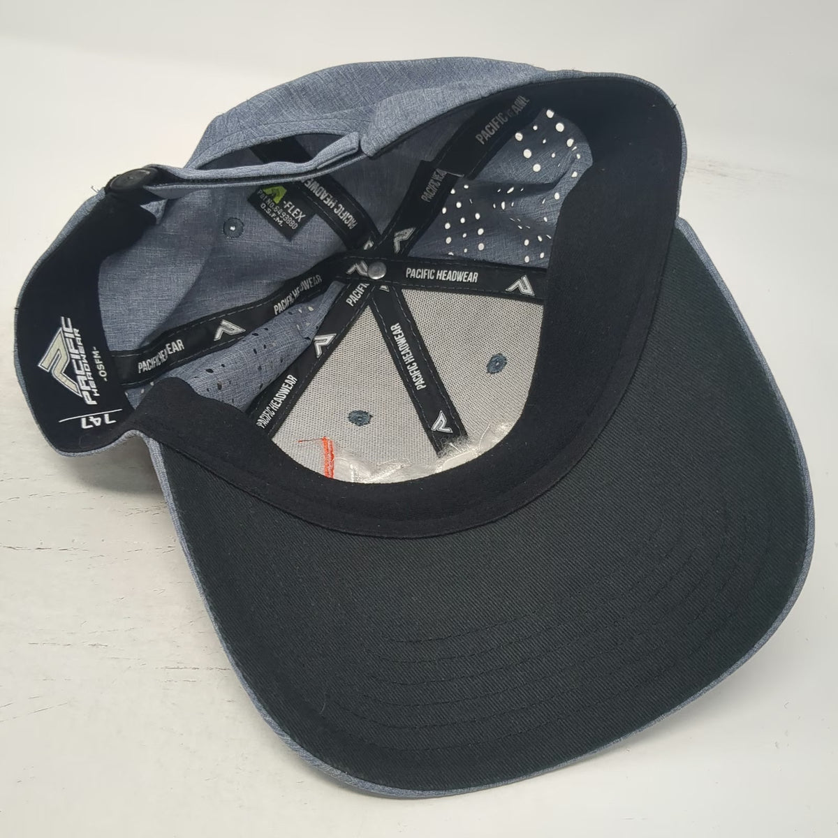 Pacific Headwear Baseball Cap Gray One Size Laser Cut MRK Logo Performance Hat