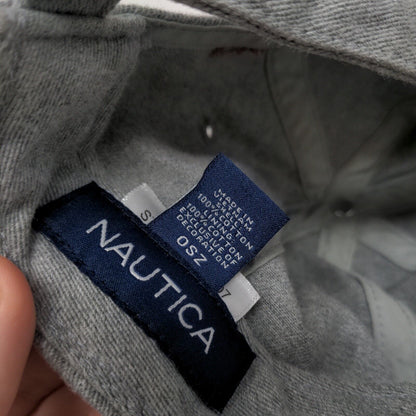 Nautica Slideback Hat Gray OSZ Embroidered Logo Adjustable 6 Panel