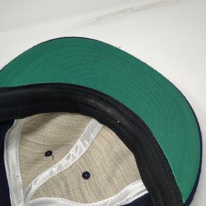 Ebbets Field Cap Blue Wool Leather Strap Green White LA Hat Vintage W/Tags