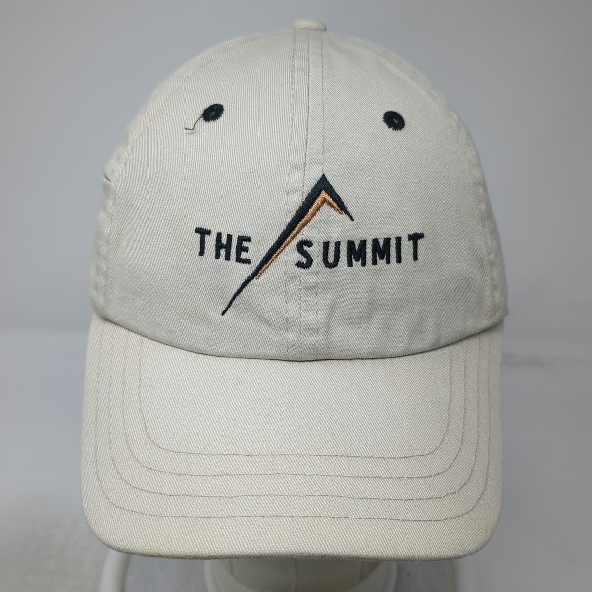 Hyp Baseball Cap Beige One Size Side Zipper Pocket Mountain Logo Cotton Hat
