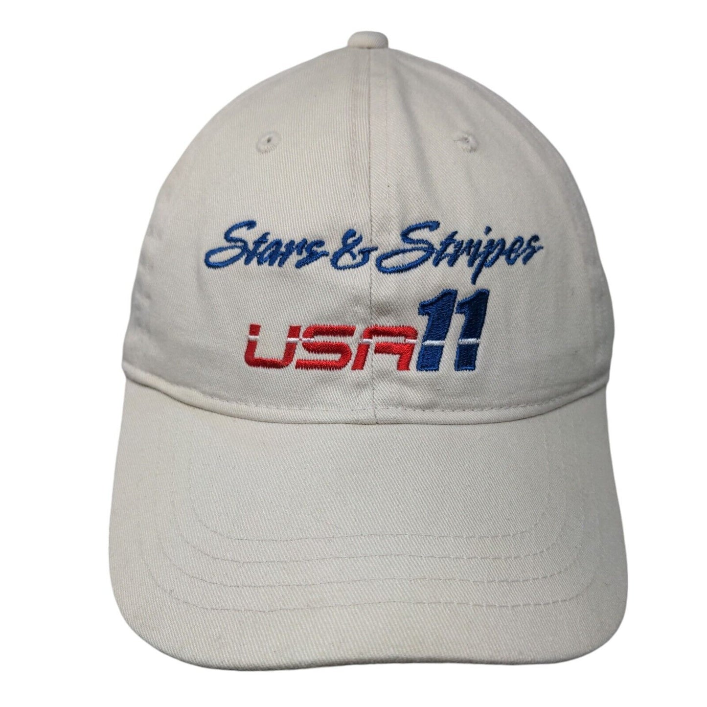 Stars & Stripes USA 11 Slideback Hat Tan OSFM Adjustable Patriotic Outdoor Cap
