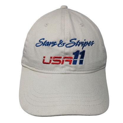 Stars & Stripes USA 11 Slideback Hat Tan OSFM Adjustable Patriotic Outdoor Cap