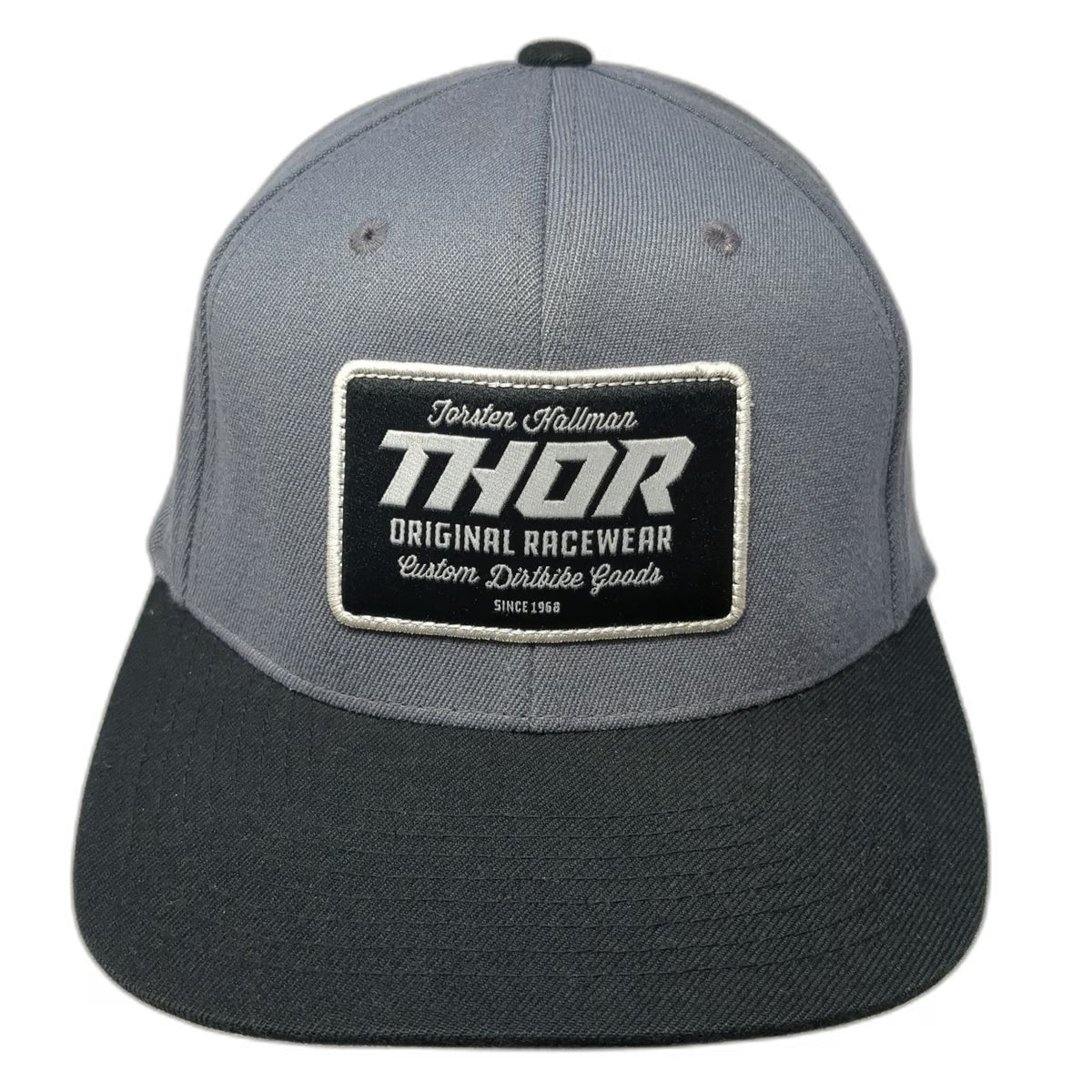 THOR Snapback Gray One Size Original Racewear Dirtbike Goods Patch Hat Black